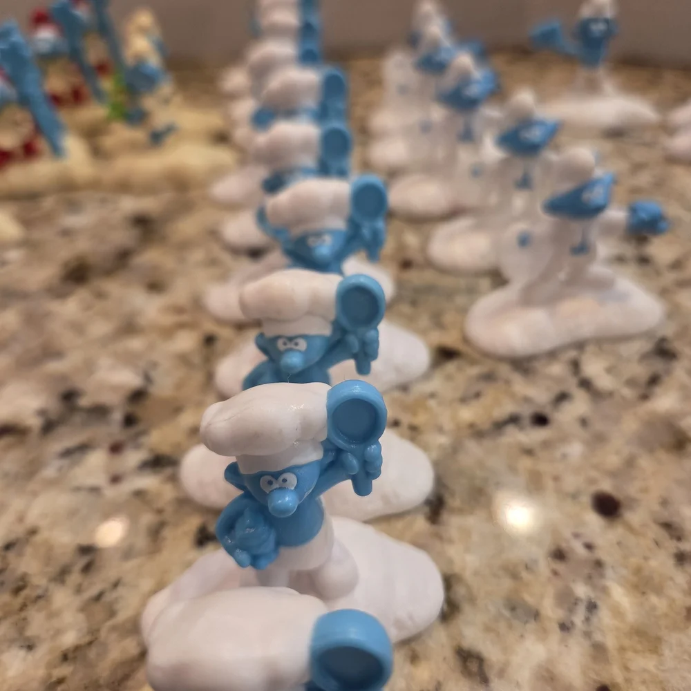 Lot Of 36 Smurf Cupcake Cake Toppers Decor Plastic Birthday Party Smurfette